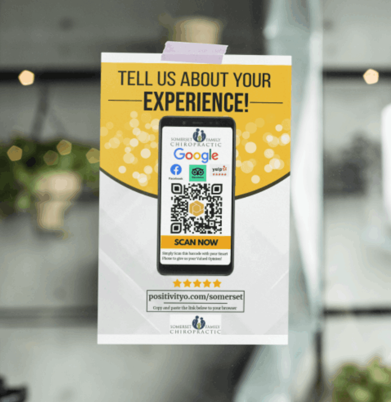 PositivityO Flyers with QR Code Scanner